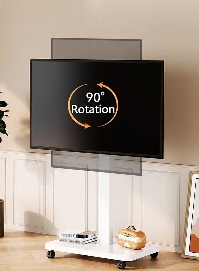WALALLA TV Mount Stand,Mobile TV Cart On Wheels for 10 to 43 Inch LED Flat Screen TVs Tilting TV Stand, Height Adjustable Rolling TV Floor Stand - Image 1
